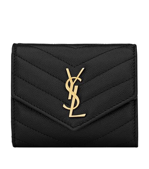 trifold wallet ysl|YSL monogram quilted wallet.